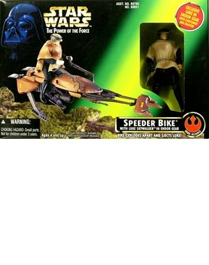 Childrens Toyshop  Toys : Star Wars The Power Of The Force Speeder Bike With Luke Skywalker In Endor Gear