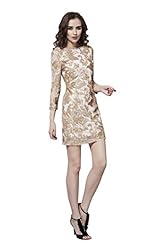 3/4 Sleeves Short Sequined Prom Dress 