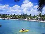 Kayaking near Novotel Hotel at Grand Bay Beach, Guadeloupe Premium Photographic Poster Print by Bill Bachmann, 42x56