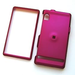 Motorola Droid A855 Verizon Rubberized Snap On Protector Hard Case Rose Pink