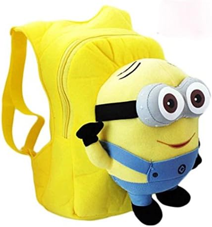 Toy24h Despicable Me 3d Eyes Minion Soft Plush Doll School Backpack Bag (Blue - Two Eys Smile)