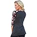 BZTT Women's Crew Neck 3/4 Sleeve Floral Raglan T-shirt Tops Grey M