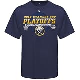 NHL Majestic Buffalo Sabres Navy Blue All for Victory 2010 Stanley Cup Playoffs T-shirt (Large)