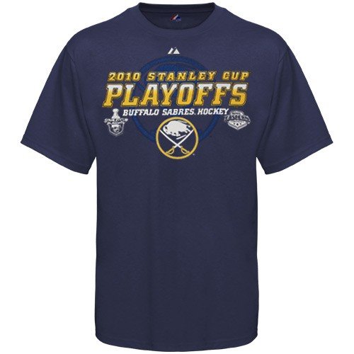 Majestic Buffalo Sabres Navy Blue All for Victory 2010 Stanley Cup Playoffs T-shirt (Large)