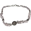 Romantic Gifts Silver Rose Quartz Gemstone Necklace 18.75 inches