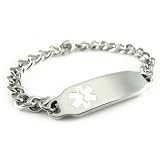 Pre Engraved - Pacemaker Medical Alert ID Bracelet, White Symbol