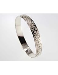Sterling Silver Quilt Bangle, w