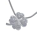 VINANI Anhaenger Kleeblatt Zirkonia Steinen weiss mit Kette Sterling Silber 925 AKG