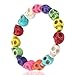 JEWELRIESHOP Skull Bracelet Colorful Howlite Synthetic Turquoise Skeleton Tibetan Prayer Bead Mala Bracelet for Men Women
