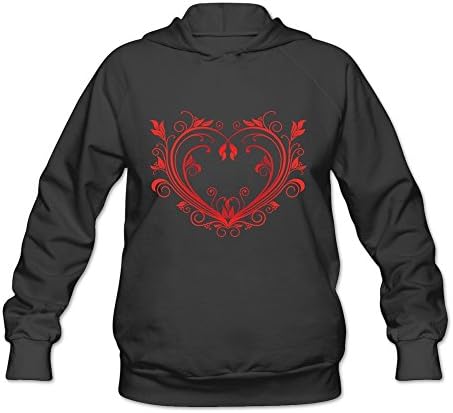 2014 Valentine Love Heart New Pattarn Funny Girl Hooded Sweatshirts Black