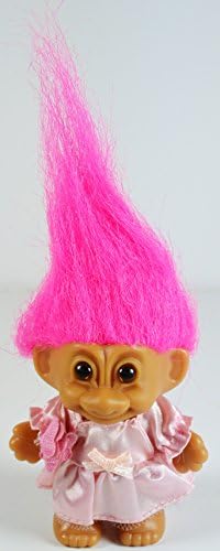 Troll Doll Flower Girl Russ 3 1/4" tall Pink Hair