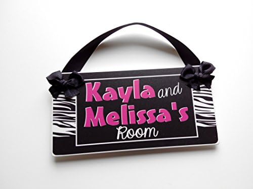 Girls Room Door Sign Personalized Bedroom Plaque Twins Sisters Bedroom Décor - Custom Kids Name Room Door Sign - Children's Bedroom Name