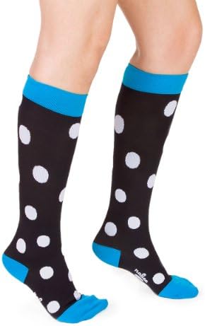 Nabee Socks Women's Bubbles Socks, Large, Black/Blue/White