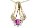 0.50 cts Genuine Pinktourmaline and Diamond Pendant - 14kt White or Yellow Gold
