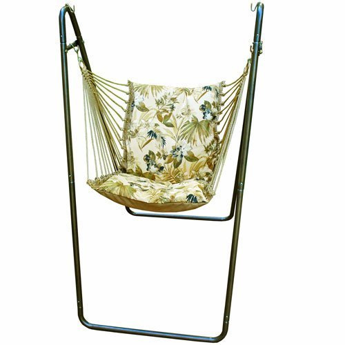 Algoma 1525-1158G Swing and Stand - Isadora Sand-Walnut Rave Solid Cushion with Bronze Frame