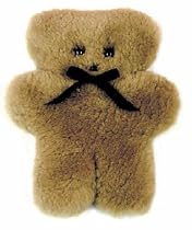 Flat Out Bear LATTE (Gray Brown) 100% Pure Austrialian Sheepskin Cuddly Bear