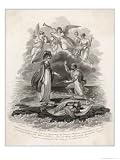 Britannia Receives Neptunes's Trident Symbolising Britain's Sovereignty of the The Sea Art Giclee Poster Print by Charles Warren, 12x16