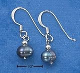 Grey Fresh Water Pearl Sterling Silver Earrings - Classic
