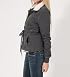 Finesse Fur Lined Collar Shoe String Coat in Charcoal