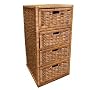 Woodluv Buff 4 Drawer Wicker Storage Unit(E01-351) by ELITEHOUSEWARES