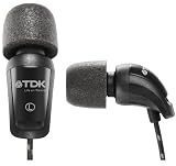 TDK EB900 HiFi InEar-Kopfh&ouml;rer (Schaumstoff-Ohrst&ouml;psel, geflochtenes Kabel, Hochleistungstreiber) schwarz