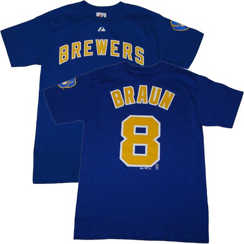 Milwaukee Brewers Retro Logo Ryan Braun Mens T-Shirt