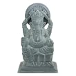 Grey Soapstone Hand-carved Ganesh Statue
