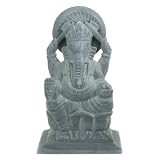 Grey Soapstone Hand-carved Ganesh Statue