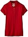 Nautica Girls' Short Sleeve Polo, Red, S(7)