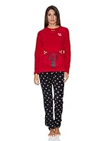 Gisela Pijama Camiseta Y Pantalón (Rojo / Azul)