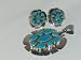 Jewelry : Navajo Sterling Silver Turquoise Pendant and Earrings Set - ST-0003