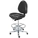BodyBilt J707x E1 F1 Black Vinyl Fabric Mid-Back Task Stool without Arms, 25.5" Width x 40.5" Height x 21.5" Depth, ESD Configuration