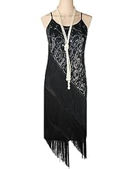 Vintage Sequined Tiered Cocktail Paisley Polyester Prom Dress/Party Dress 