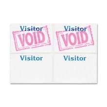 C-Line Time's Up!(R) Self-Expiring Visitor Security Badges, 3 x 2 Inches, White/Blue/Red, 100 per Box (97005)