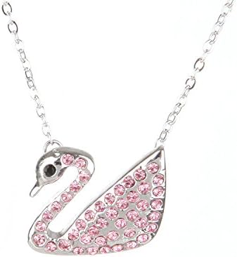 Niceness Jewelry Dazzling Fine Swan 18K Platinum Plated Genuine 925 Sterling Silver Cubic Zirconia Crystal Pendant Necklace