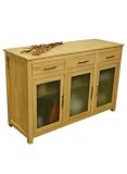 ASPEN FROST - Solid Wood & Glass Storage Sideboard Cupboard