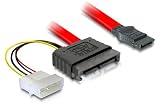 Zoom Produkt-Bild: DeLock Kabel SATA Slimline Stecker + 4pin Power > SATA Netzkabel intern 7+ 6 pol SATA Slimline Stecker + 4pol Strom auf 7 pol SATA 0.30 m