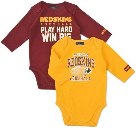 NFL Washington Redskins Baby Boy's Long Sleeve Bodysuit - 2pk