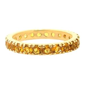 Buy 14K Yellow or White Gold Gem All the Way 'round Eternity Band Ring-Citrine-full, half sizes from...