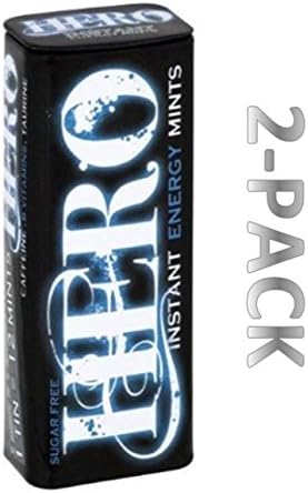 Hero Instant Energy Caffeine Mints - 82mg of Caffeine per Mint! Plus B Vitamins! (2-Pack)