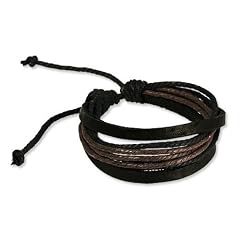 SilberDream Lederarmband schwarz Herren Leder Armband Echtleder Surferarmband Surfer-Style LA1028S