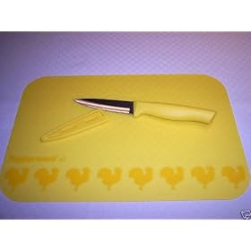 Tupperware PARING Knife and CUTTING Board SET Yellow by Tupperware