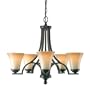 Royce Lighting 39376BLE-782 Fallsburg 5-Light Chandelier with Sepia Tinted Frosted Glass Shades, Heirloom Bronze