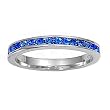 Sterling Silver Eternity Ring - Blue Sapphire CZ - 3 mm, Sizes 4-12