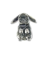 Sterling Silver Lop-Eared Rabbit Pin by The Magic Zoo