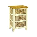 Reformation Storage End Table Rattan Chest of 3 Basket Drawers Cane