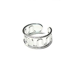 White Wave Sterling Silver Ear Cuff