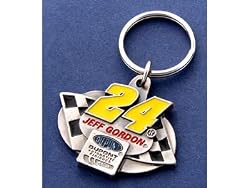 Jeff Gordon Triangle Pewter Keychain