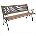 DC America SLP408-BRMP Mesh Resin Park Bench, Cast Iron Legs, Rust Free Resin Back, and Hardwood Slats, Rust Resistant Bronze Finish
