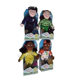 BALAMORY 'Set of 4' Talking Rag Dolls: Pc Plum, Miss Hoolie, Josie Jump & Spencer. 14 Inch Tall